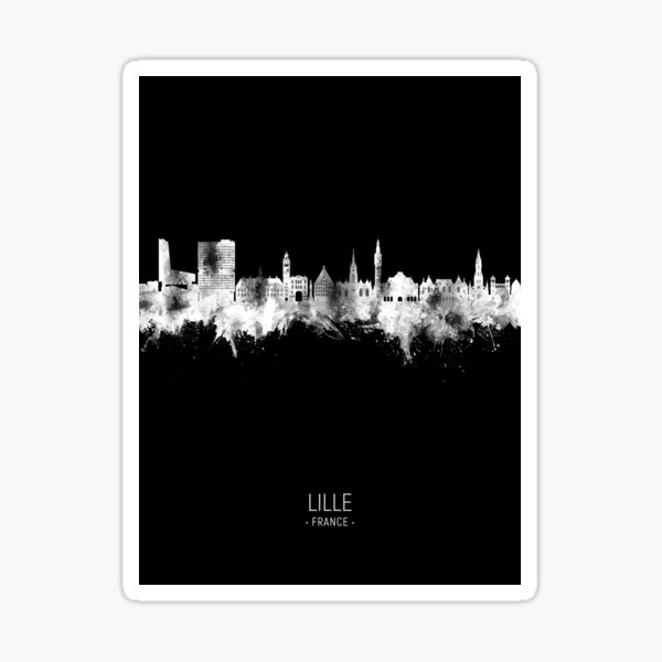 Vista previa del artículo con la obra «Lille France Skyline», diseñado y vendido por ArtPrints.