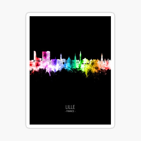 Vista previa del artículo con la obra «Lille France Skyline», diseñado y vendido por ArtPrints.