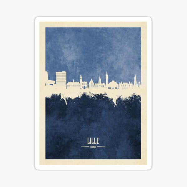 Vista previa del artículo con la obra «Lille France Skyline», diseñado y vendido por ArtPrints.