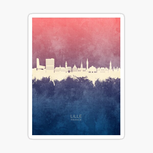 Vista previa del artículo con la obra «Lille France Skyline», diseñado y vendido por ArtPrints.