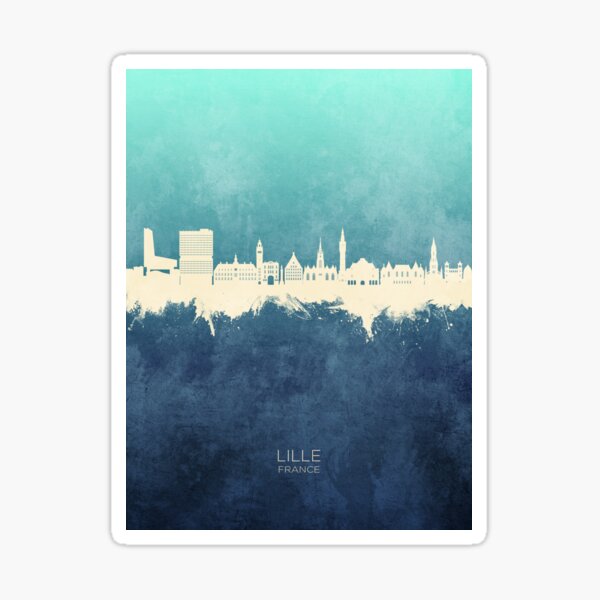 Vista previa del artículo con la obra «Lille France Skyline», diseñado y vendido por ArtPrints.