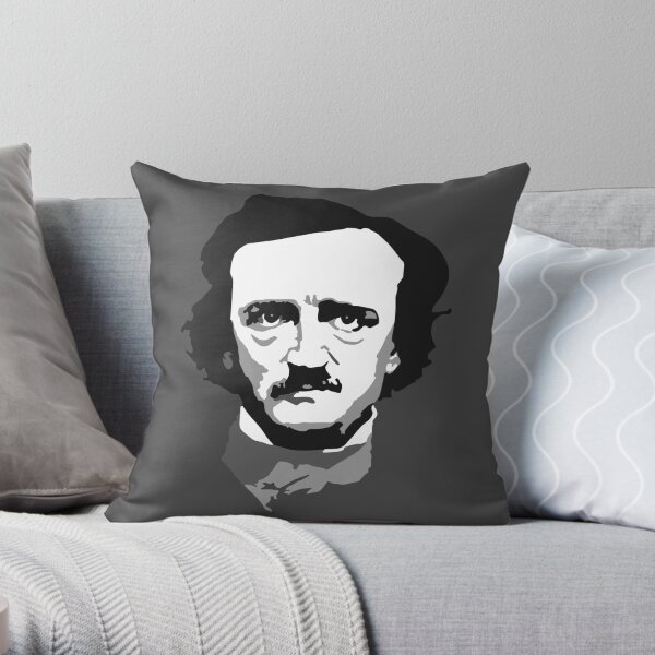 Edgar Allan Poe - Head Only Throw Pillow