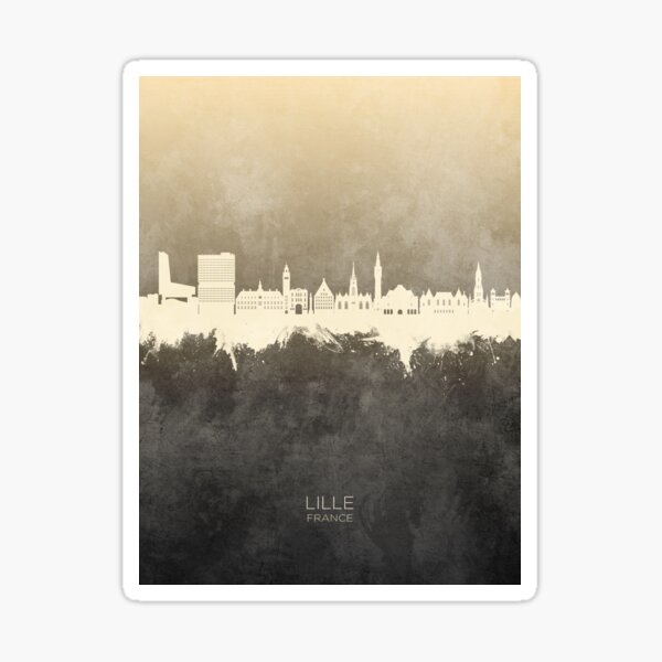 Vista previa del artículo con la obra «Lille France Skyline», diseñado y vendido por ArtPrints.