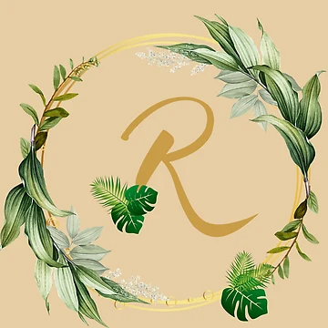 Artwork thumbnail, Green Initial R Wreath Monogram by DiensDesign