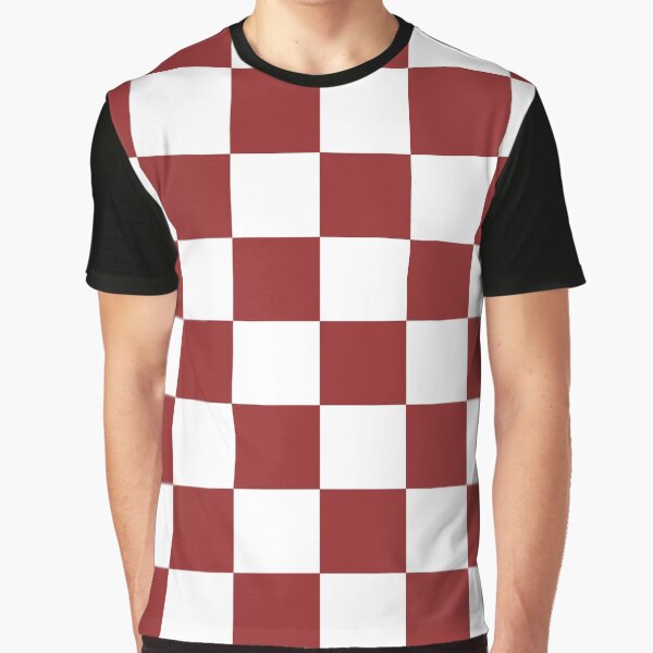 Red white Checkered Graphic T-Shirt