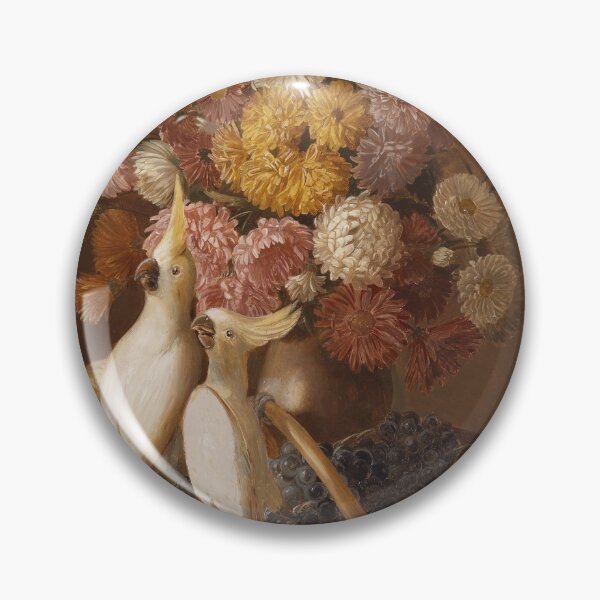 Item preview, Still Life with Flowers with Fruit and Cockatiels By Leopold von Stoll 1842 designed and sold by Amanda1775.