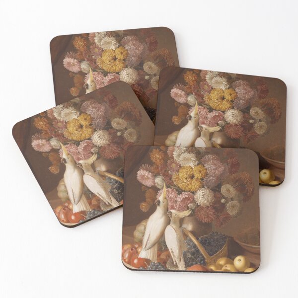 Item preview, Still Life with Flowers with Fruit and Cockatiels By Leopold von Stoll 1842 designed and sold by Amanda1775.