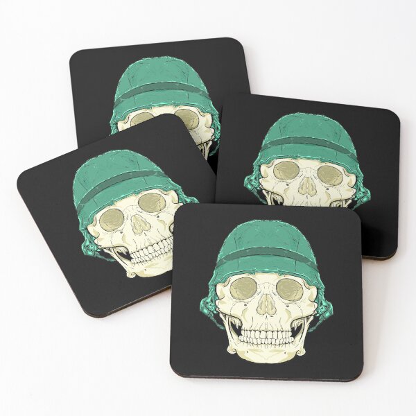 Item preview, army skull for T-shirt designed and sold by JAVALineArt.
