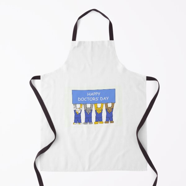 Item preview, Happy Doctors' Day Cartoon Cats Wearing Scrubs designed and sold by KateTaylor.