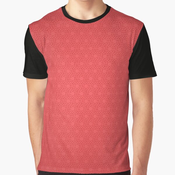 Red Interlaced circles pattern Graphic T-Shirt