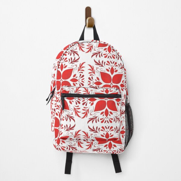 Item preview, Red and white plant pattern designed and sold by 'VARI'.