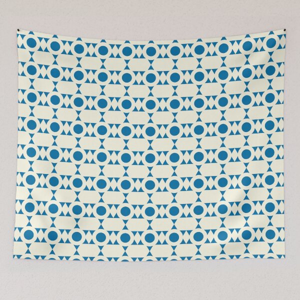 Item preview, Beige and blue tribal inspired design - seamless repetitive pattern designed and sold by DrawingBoard.
