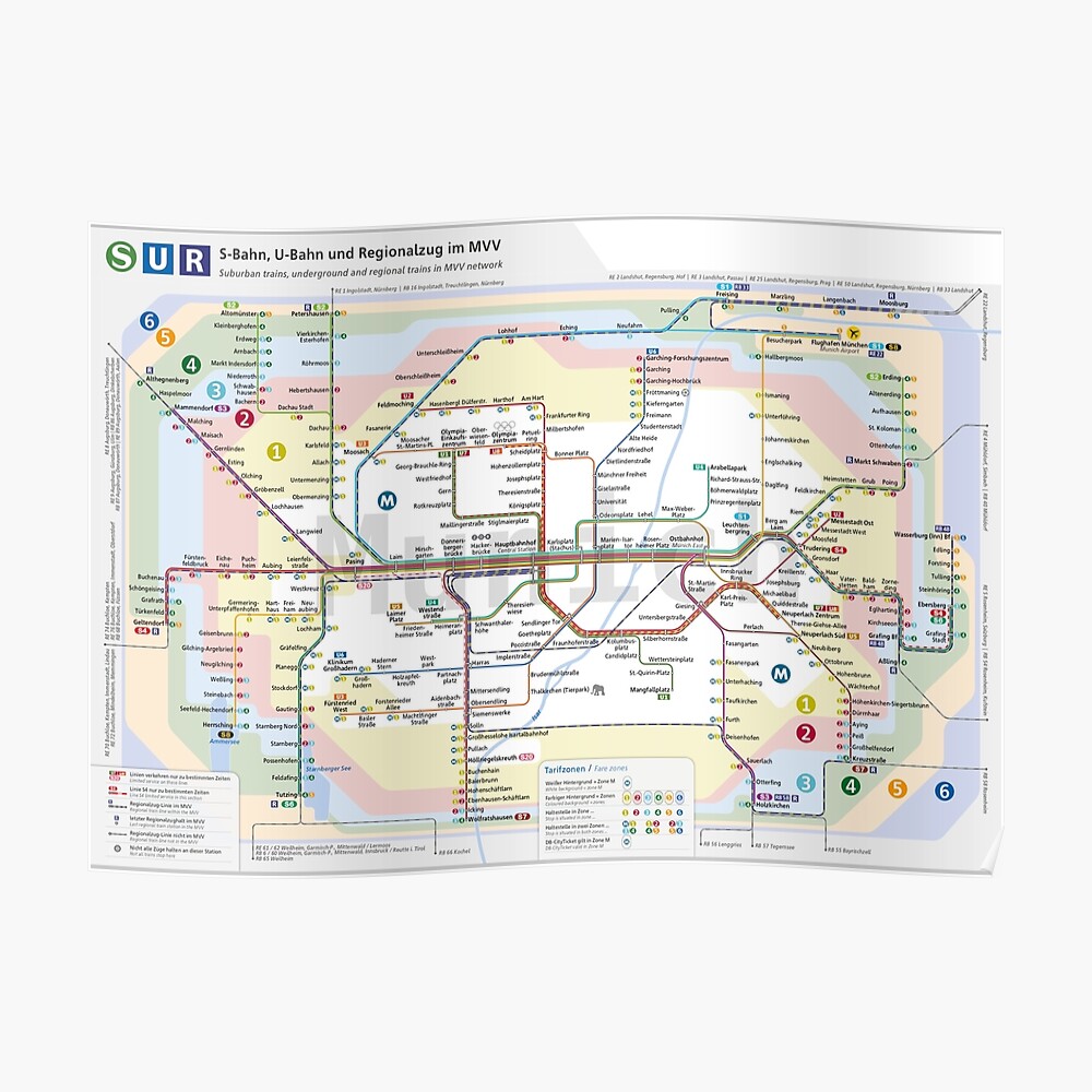 U-bahn plan münchen zonen