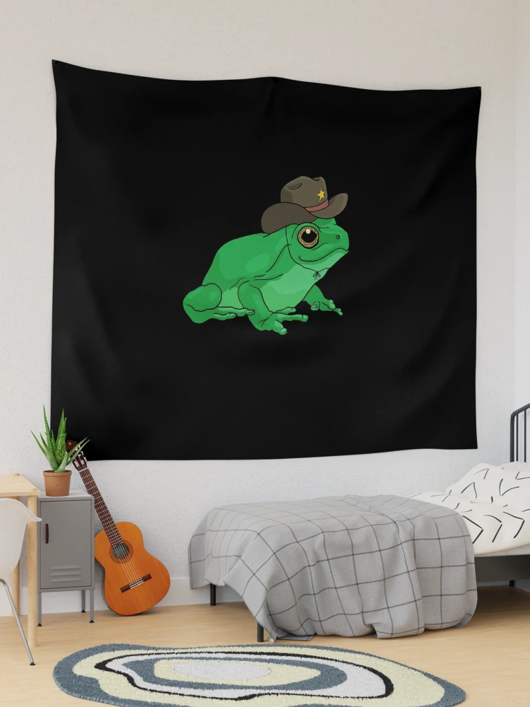 Cute Sheriff Frog with Cowboy Hat: Cottagecore Aesthetic Froggy