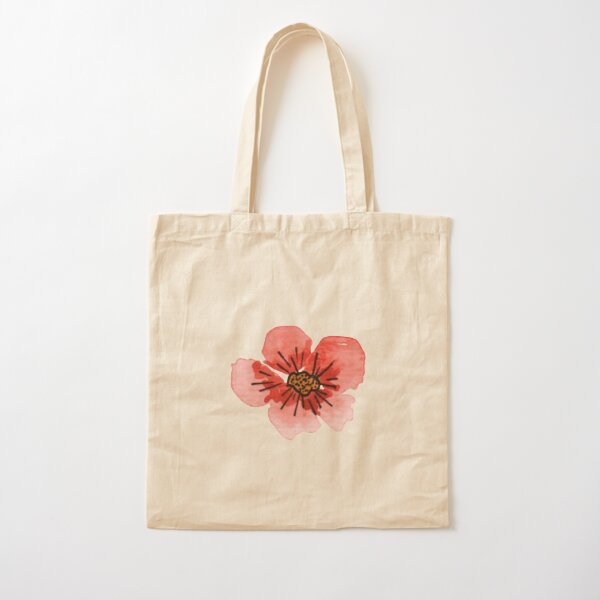 Simple Red Watercolor Flowers Tote Bag