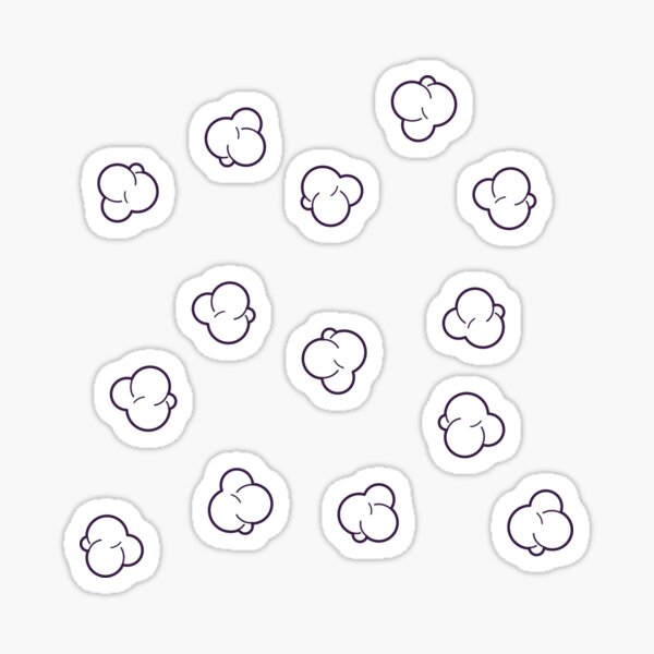 Popcorn Pop Art Illustration in Navy Sticker
