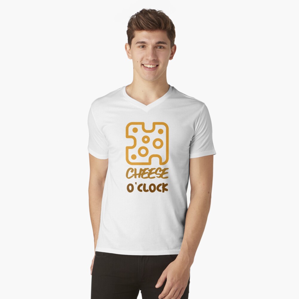 Vista previa del artículo con la obra «Camiseta de cuello en V», diseñado y vendido por cheesedup.