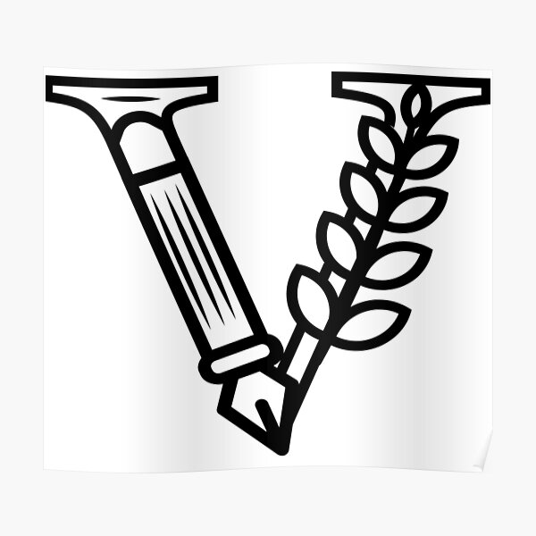 The letter V - Capital letter and initials - Greek art Poster