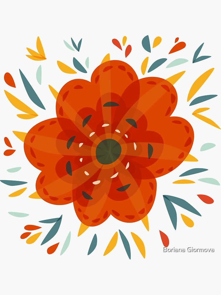Whimsical Decorative Orange Flower by azzza