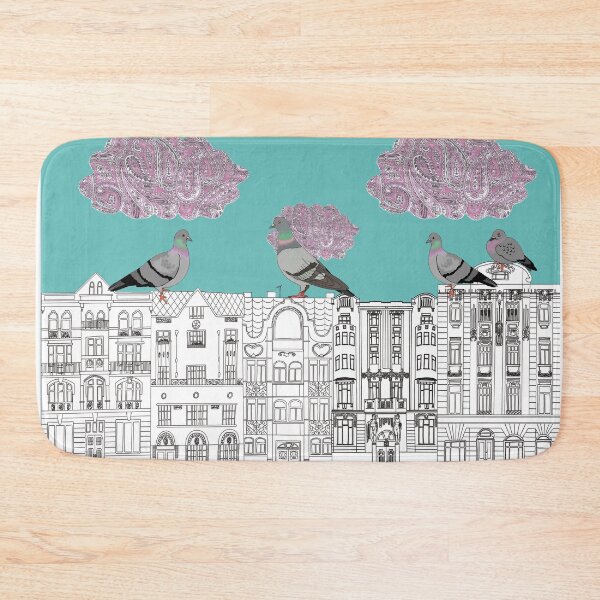 Item preview, Pigeons on Vrsovice, Pigeons on Czech buildings, Prague art nouveau buildings, pigeons designed and sold by Naty Design Prague.