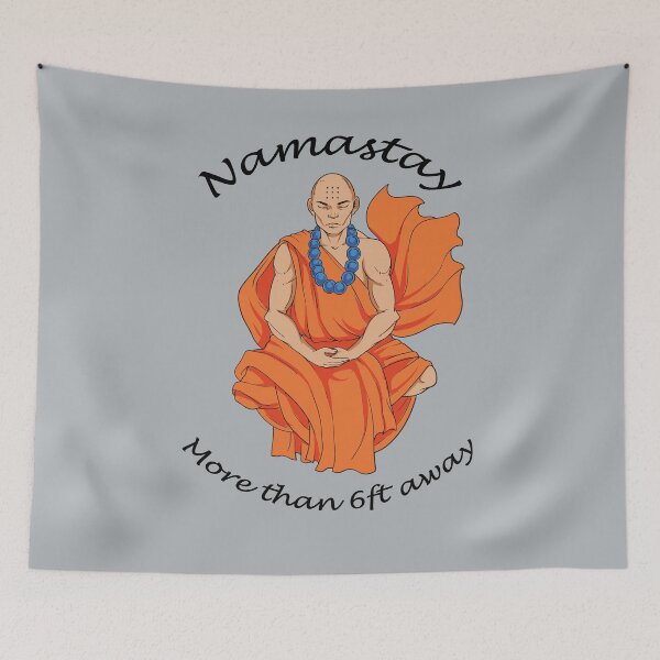 Item preview, Socially Distanced Monk Namastay designed and sold by MrE-Tees.