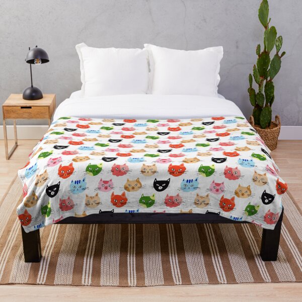 Item preview, Cat faces pattern in gouache designed and sold by Aidi Riera.