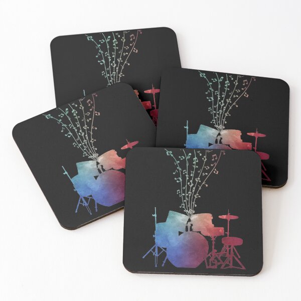 Item preview, Drum Kit With Music Notes designed and sold by Primroaddesigns.