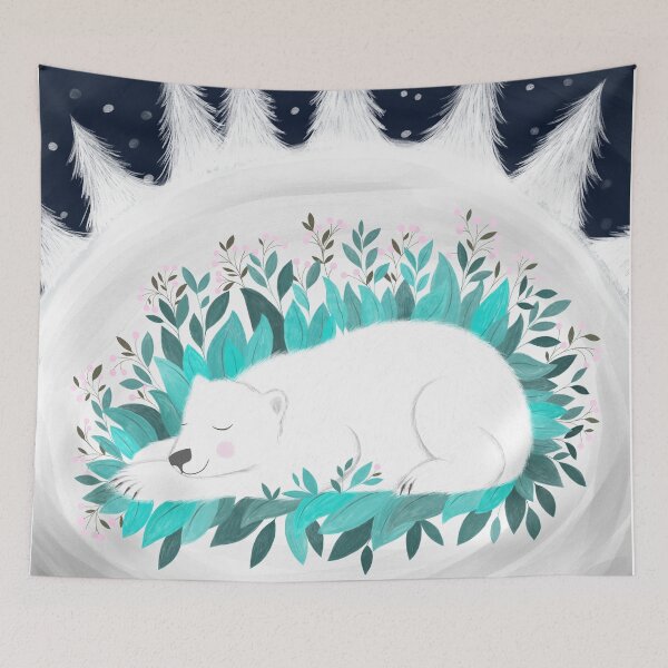 Item preview, hibernating polar bear illustration designed and sold by PinkNounou.