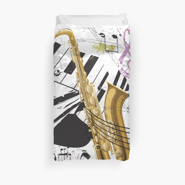 Sax in the City Duvet Cover