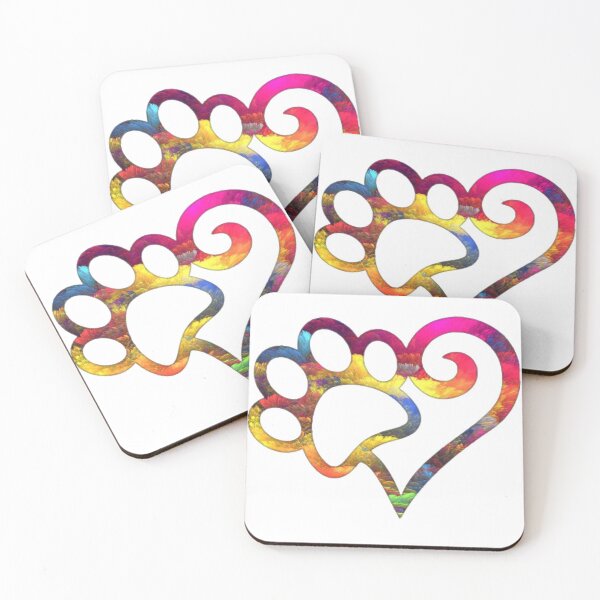 Item preview, Rainbow heart paw designed and sold by SaintsPlace.