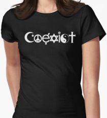 Coexist White Women's Fitted T-Shirt