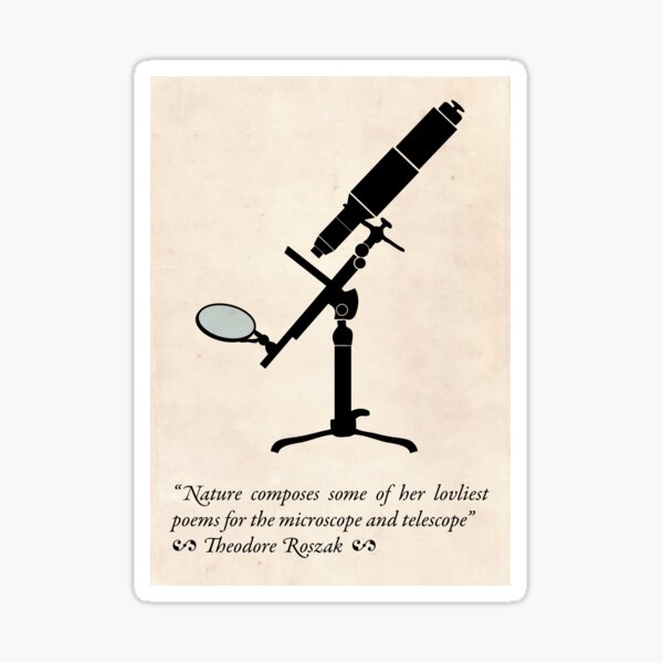 Microscope and Quote Sticker