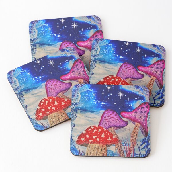 Item preview, Midnight Mushrooms Encaustic Art designed and sold by Wendy Usher.