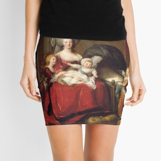 Portrait of Marie Antoinette and her children by Louise Elisabeth Vigee Le Brun Mini Skirt