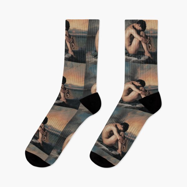Item preview, Flandrin & Colman - Naked Man sitting by the sea designed and sold by Pytart.