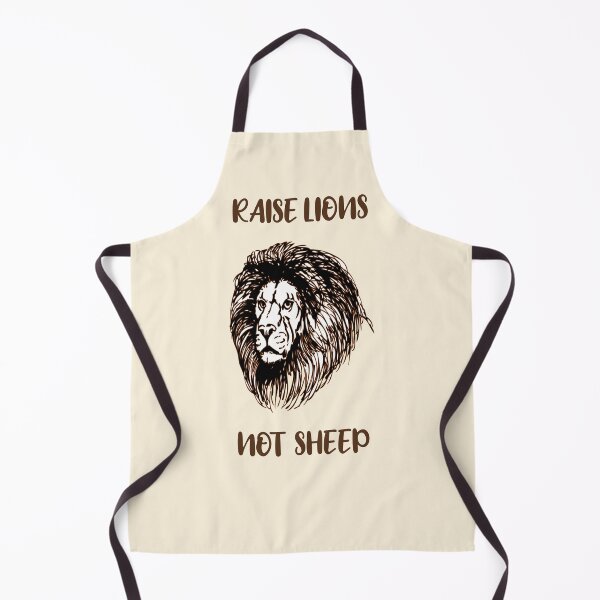 Item preview, Raise lions not sheep quote vintage off-white, black and dark brown white lion head (straight dark brown typography) designed and sold by Deegital18.