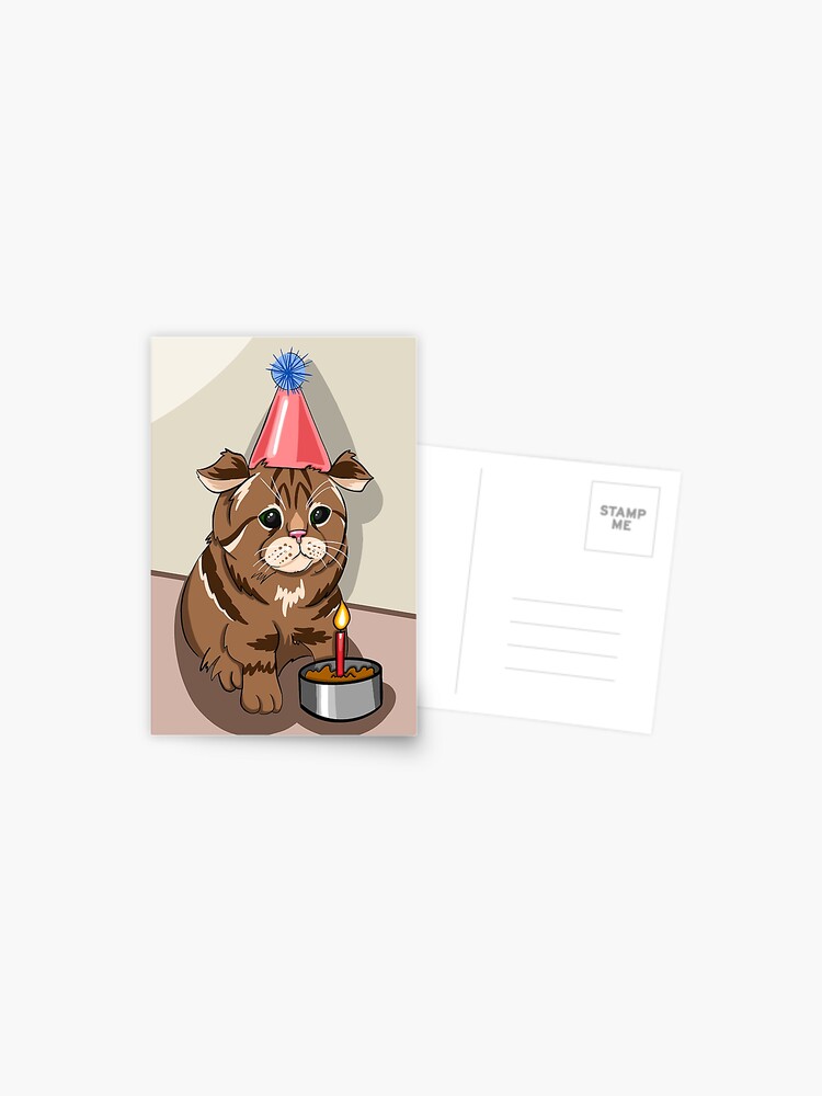 Carte Postale Chat D Anniversaire Triste Par Pointonart Redbubble