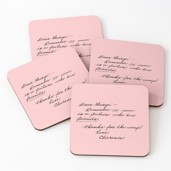 Item preview, Pink It's A Wonderful Life Movie Quote about Friends  designed and sold by junepillows.