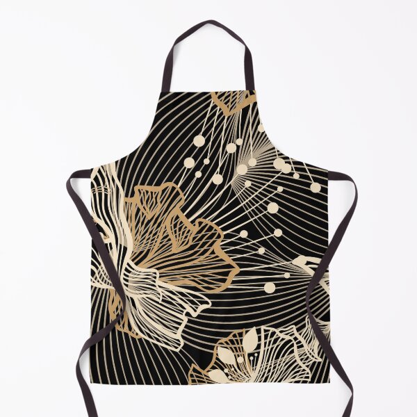 Item preview, Decorative Line Art Creamy Gold Black designed and sold by sunnybandana.