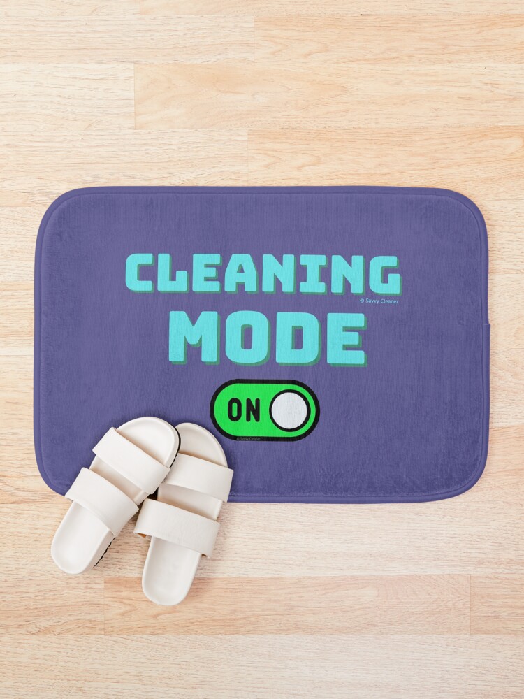 Alternate view of Retro Cleaning Mode Game Button - House Cleaning Humor Bath Mat