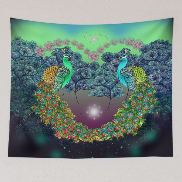 Item preview, Couple peacocks in labyrinth designed and sold by malitaroses.