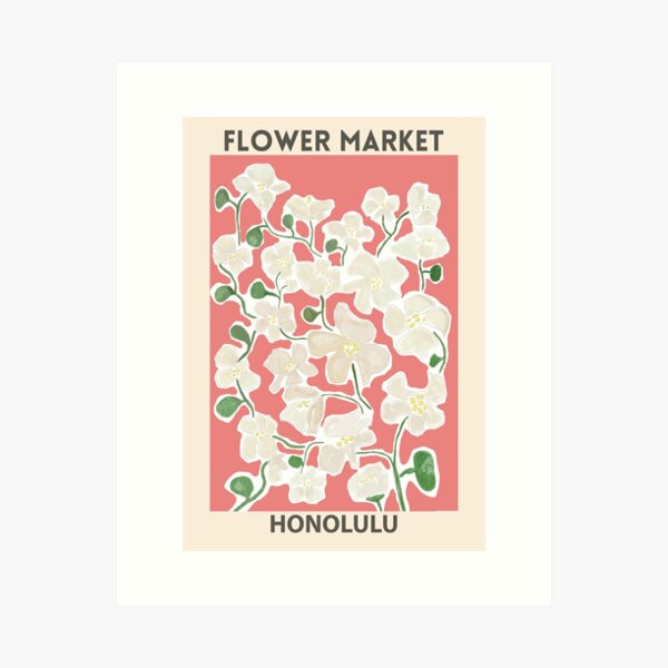 Marché aux fleurs - Honolulu Impression artistique