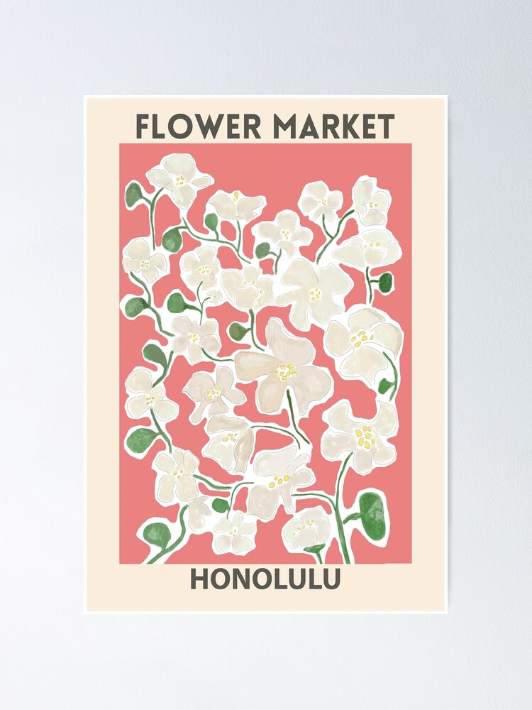 Vista alternativa de Póster Mercado de las flores - Honolulu