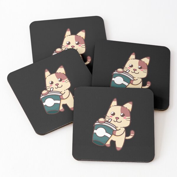 Item preview, Cute Cat Drink Green Coffee-Coffee puns  designed and sold by shivani21061993.