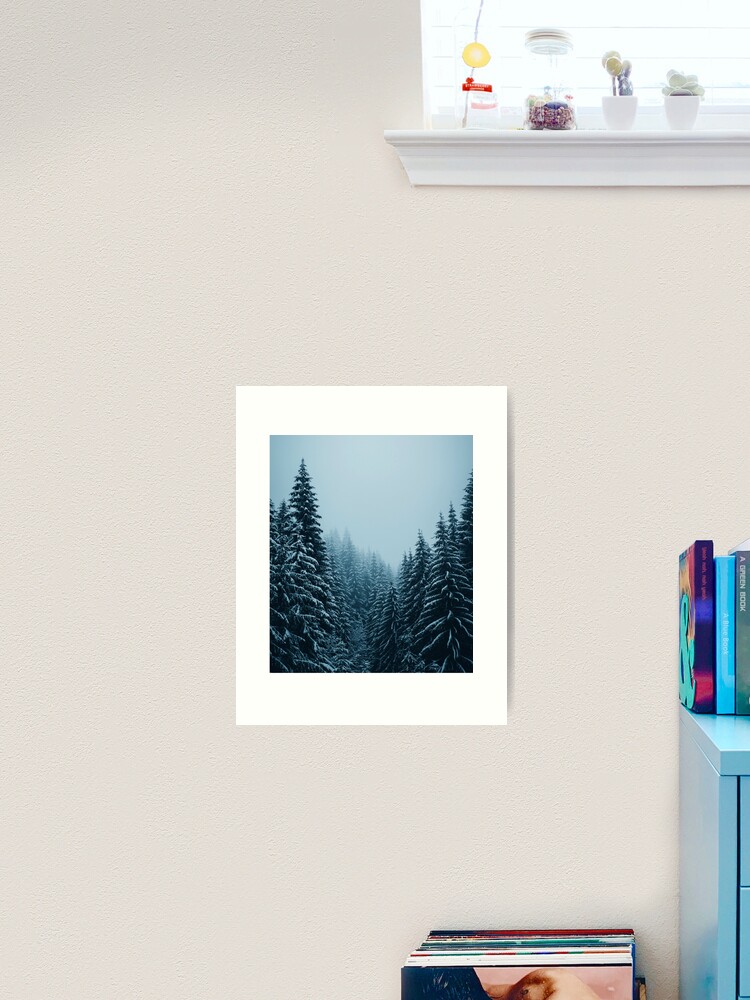 Thumbnail 1 of 3, Art Print, Winter is Coming... Snowy Pines Love designed and sold by PrettyInk.