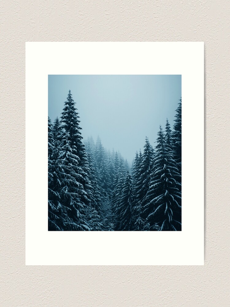 Thumbnail 2 of 3, Art Print, Winter is Coming... Snowy Pines Love designed and sold by PrettyInk.