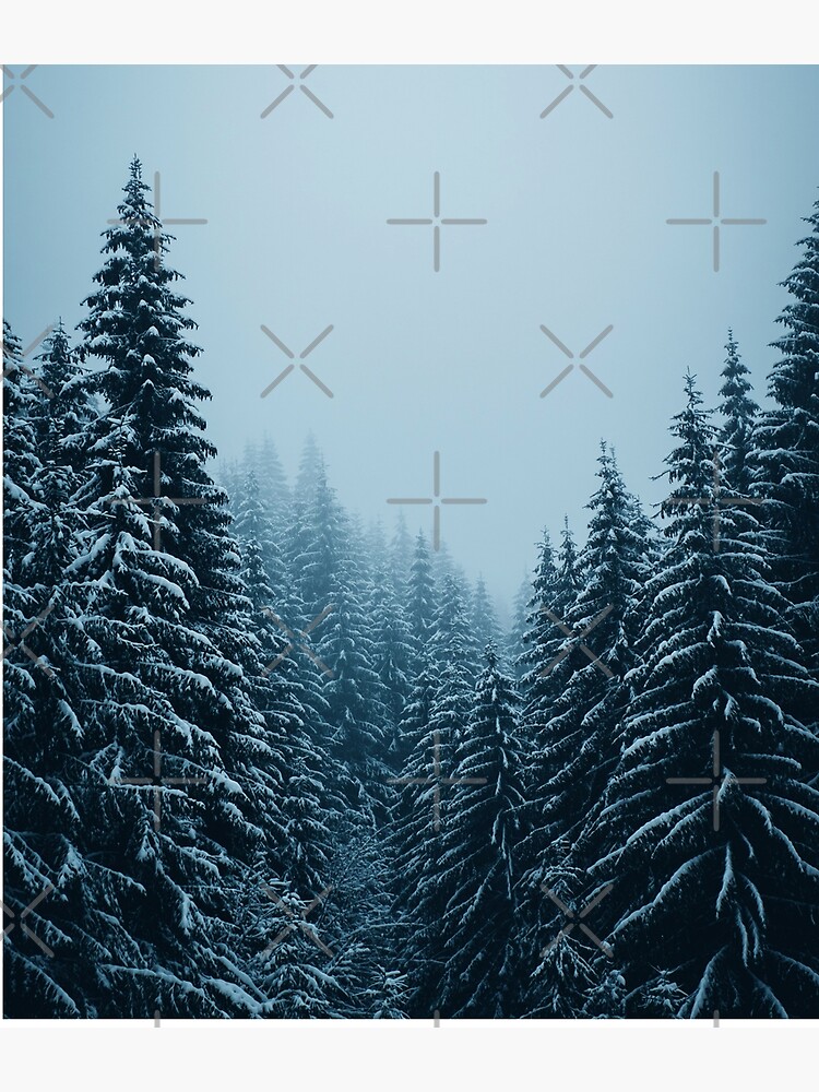 Thumbnail 3 of 3, Art Print, Winter is Coming... Snowy Pines Love designed and sold by PrettyInk.