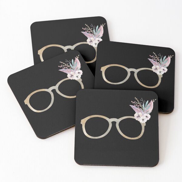 Artikelvorschau, Hipster Brillen mit Aquarell Blumenstrauß entworfen und verkauft von Primroaddesigns.