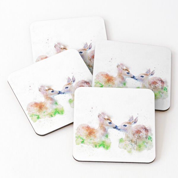 Item preview, Twin Baby deer, Baby deer Print, Baby deer Watercolor, Baby deer, Baby deer, Baby deer Watercolor Print, Baby deer Wall Art, Baby deer Printer Print, Baby deer Wall Art, Baby deer Prints designed and sold by AIthatpaints.