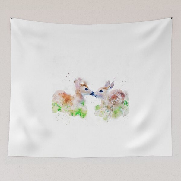 Artikelvorschau, Twin Baby Deer, Baby Deer Druck, Baby Deer Aquarell, Baby Deer, Baby Deer, Baby Deer Aquarell Druck, Baby Deer Wandkunst, Baby Deer Drucker Druck, Baby Deer Wandkunst, Baby Deer Drucke entworfen und verkauft von AIthatpaints.